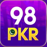 98 PKR game logo with a bold number 98 and PKR currency symbol on a purple background.