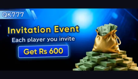 qk777 game invitation event banner showing cash rewards for inviting new players