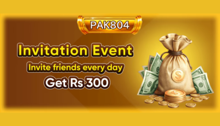alt text shows a Pak804 game promotional banner offering a daily invitation reward with a money bag and currency graphics